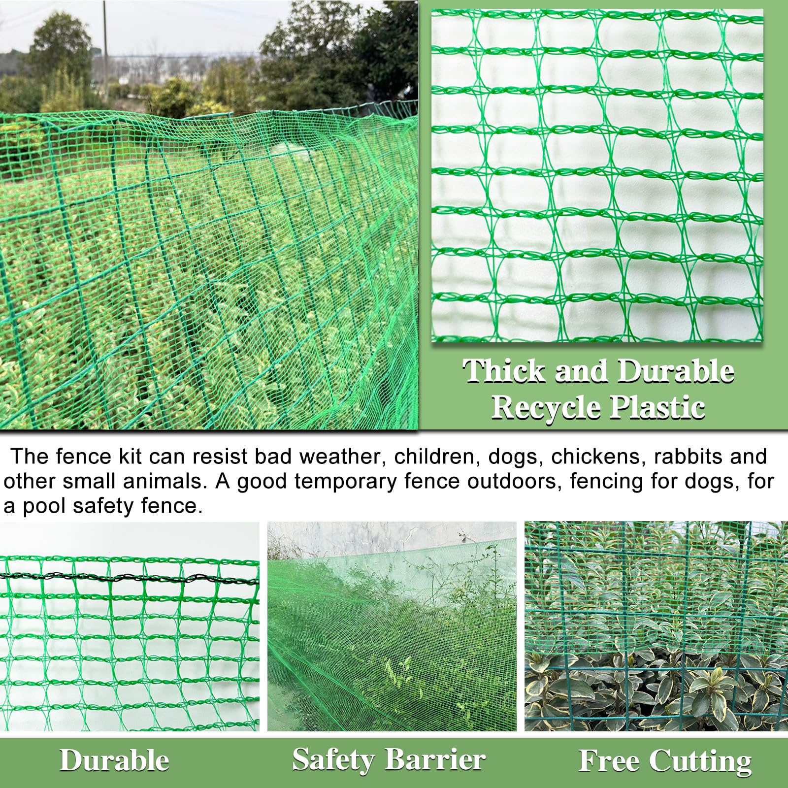 Quobiad garden fence with reinforced edges for stronger installation.