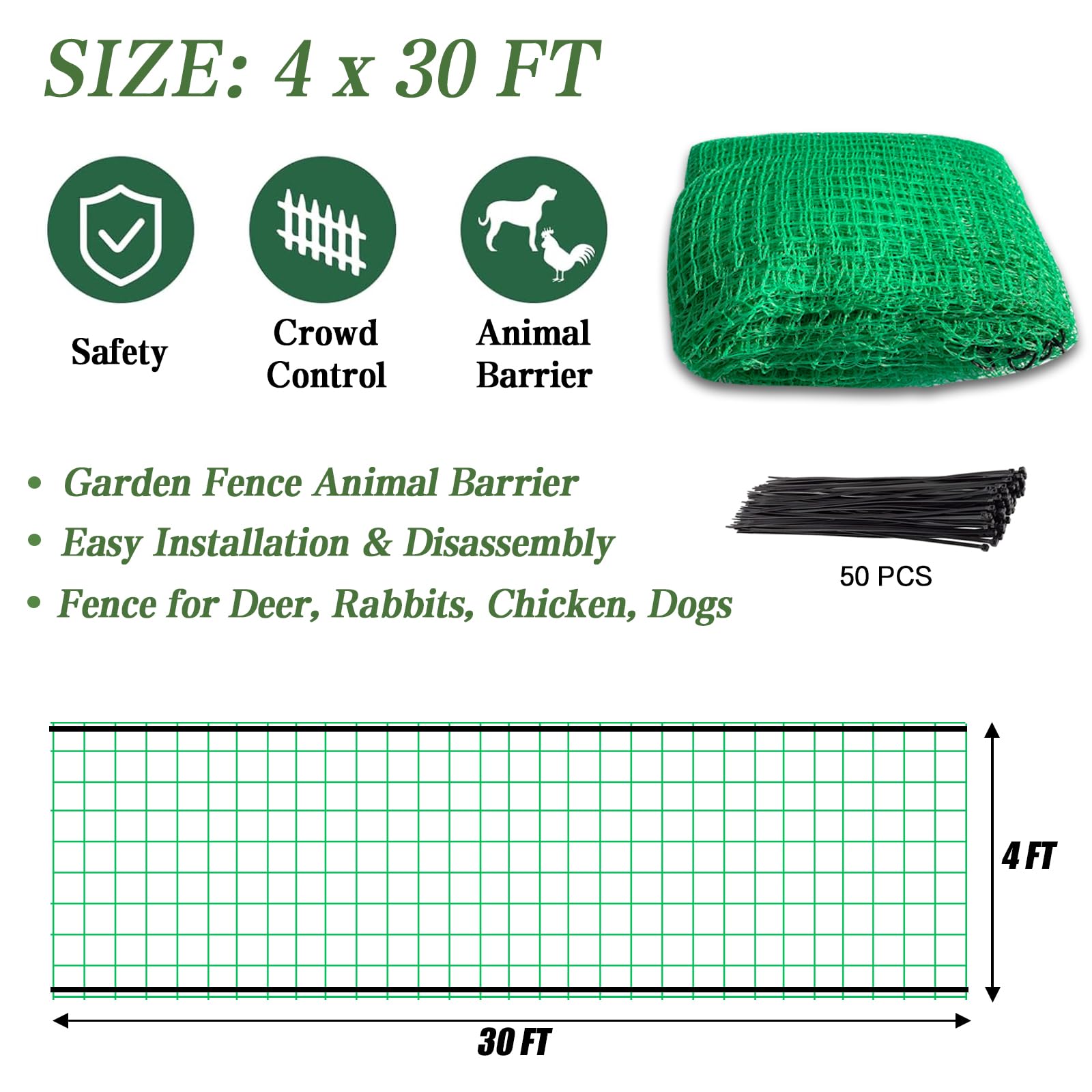 Quobiad Garden Fence zip ties included enable immediate secure setup.