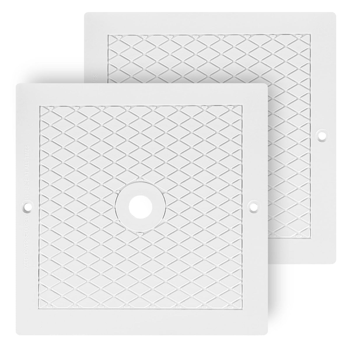 Quorvix skimmer cover 10-inch lid, front view, durable replacement for worn lids