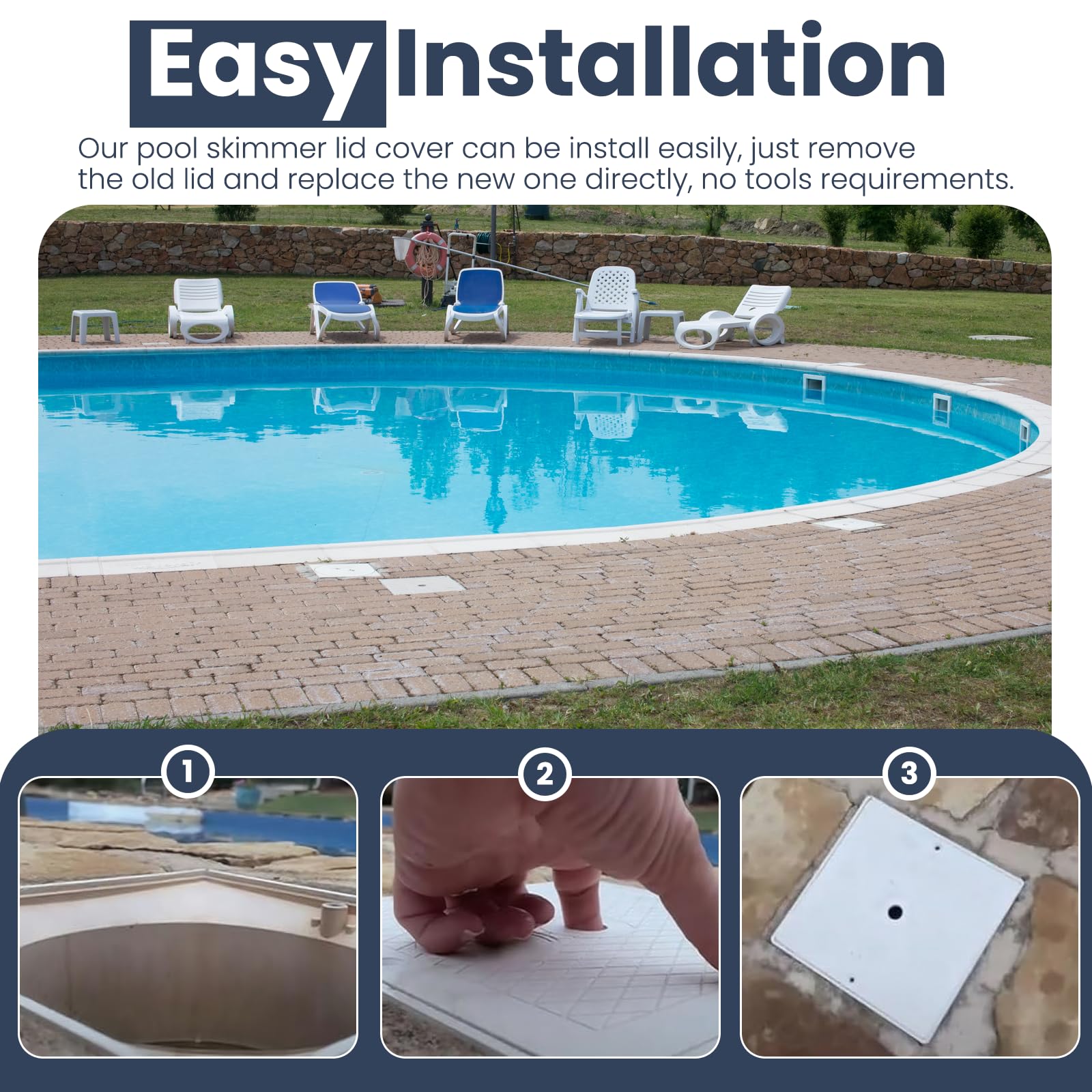 Durable Quorvix pool skimmer lid, ships as a 2-pack for quick maintenance
