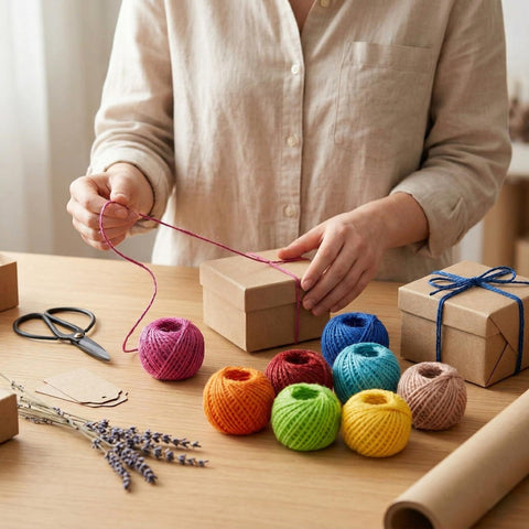Durable dyed jute maintains color when dampened during crafts