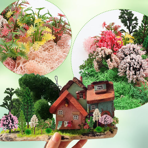 QUOZUO dark-pink-moss-dry-grass offers dramatic color pops for fantasy settings