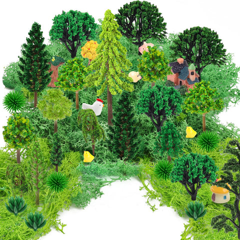 QUOZUO fairy garden miniatures kit enables creative garden scenes.