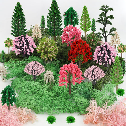 QUOZUO miniature-trees add vertical interest to train scenery and layouts