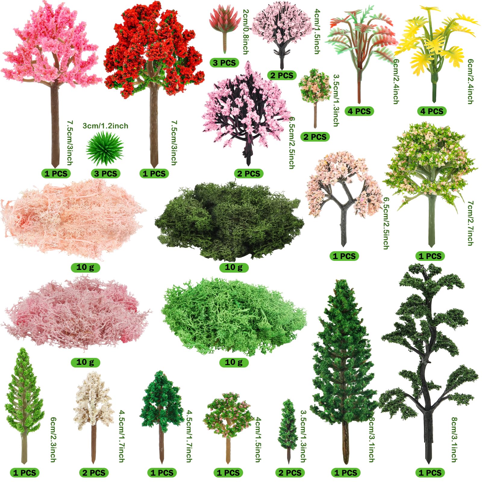 QUOZUO pink-dry-grass-moss adds vibrant accents to spring meadow scenes