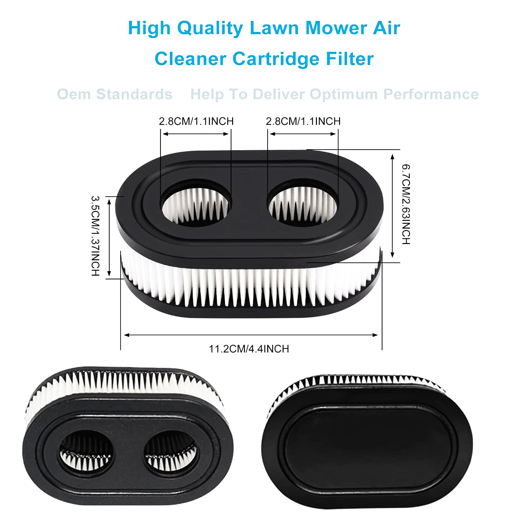 QuSkay 334404 air filter close-up highlights broad compatibility with many mowers.