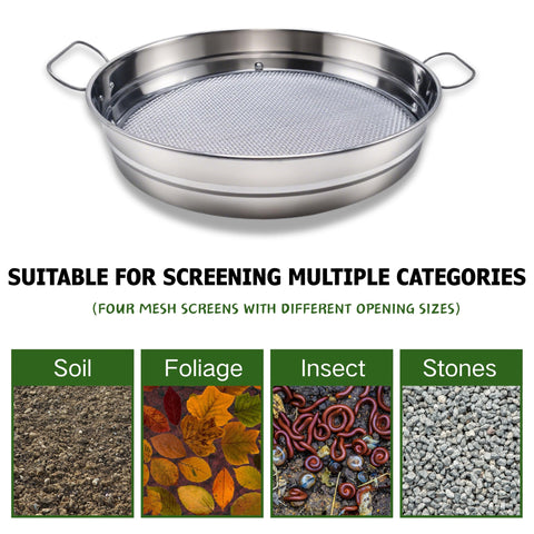 QUTIING compost sifter with dirt separation for better texture in beds.