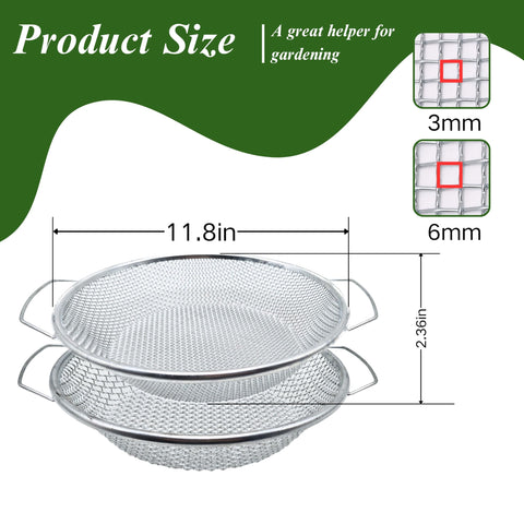 QUTIING soil sifter 3mm over a 5-gallon bucket for finer screening