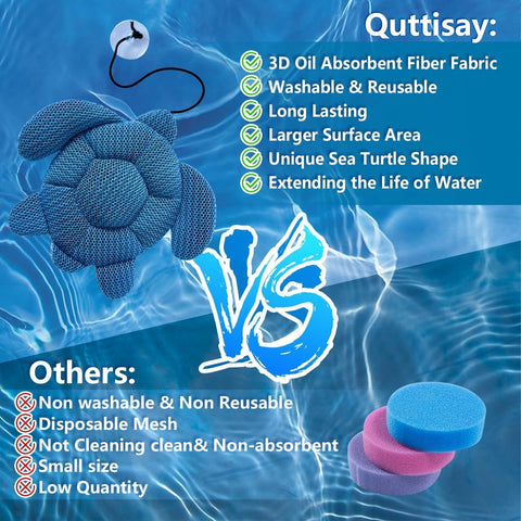 Quttisay floating design spa scum absorber stays active at the water surface.