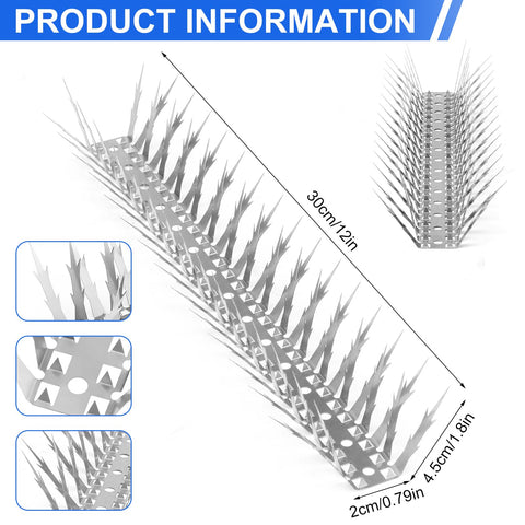 Quunoot Bird Spikes 360-degree base coverage for complete deterrence.