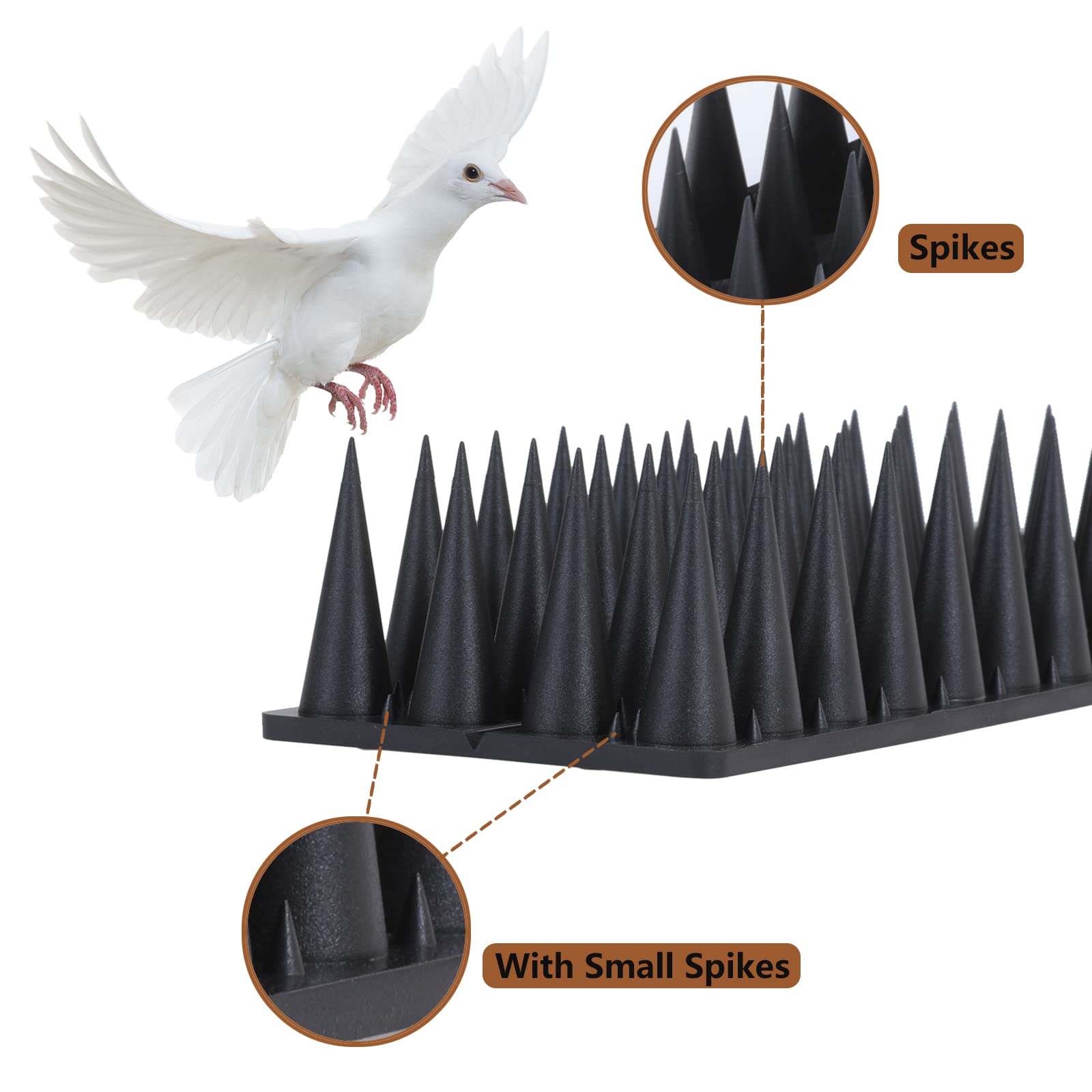 Quunoot Bird Spikes use ABS durable material to withstand rain and sun.