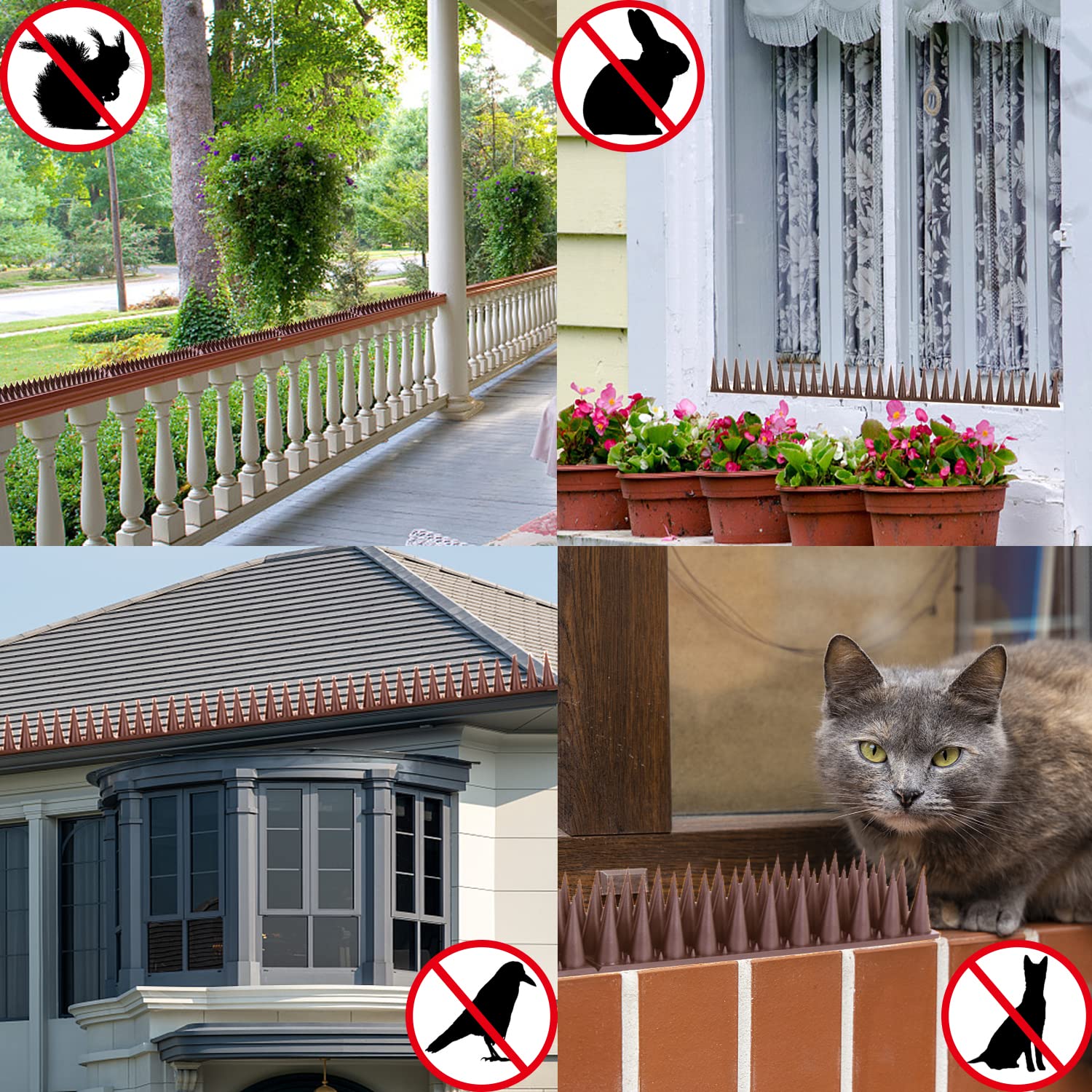 Quunoot Bird Spikes easy installation with multiple mounting options.