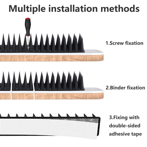 Quunoot Bird Spikes create a humane barrier that deters birds from perching.