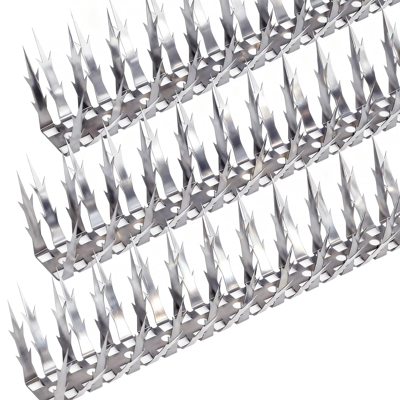 Quunoot Bird Spikes installation on fence helps deter birds.