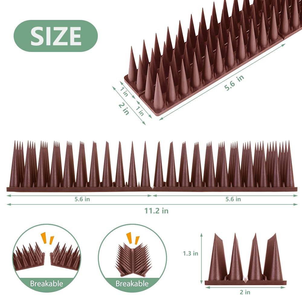 Quunoot spikes used on roofs, fences, and eaves for deterrence.