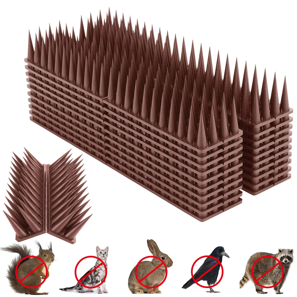 Quunoot Bird Spikes on fence, durable ABS for lasting deterrence
