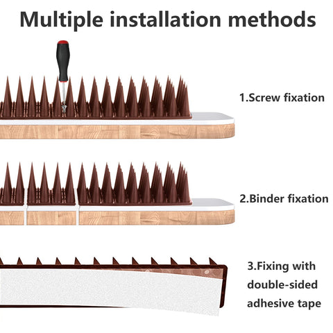 Quunoot Bird Spikes weatherproof design for outdoor use on fences and roofs.