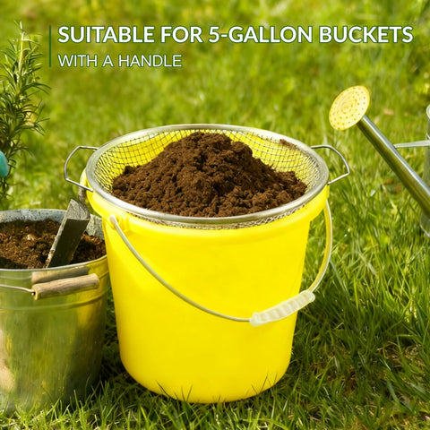 QUTIING durable galvanized sieve withstands heavy garden use and weather.