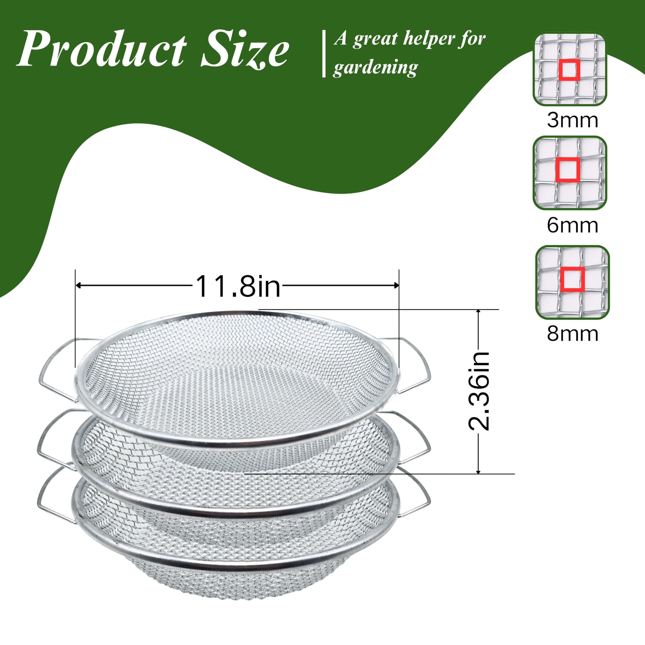 QUTIING soil sifter with ergonomic handle for comfortable gardening.