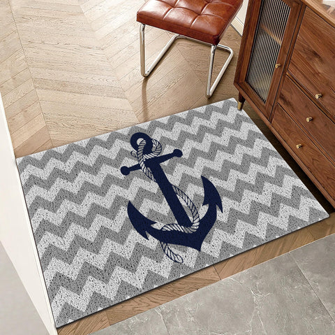 Qvapt coastal entrance mat navy blue; non-slip surface ideal for safe entry