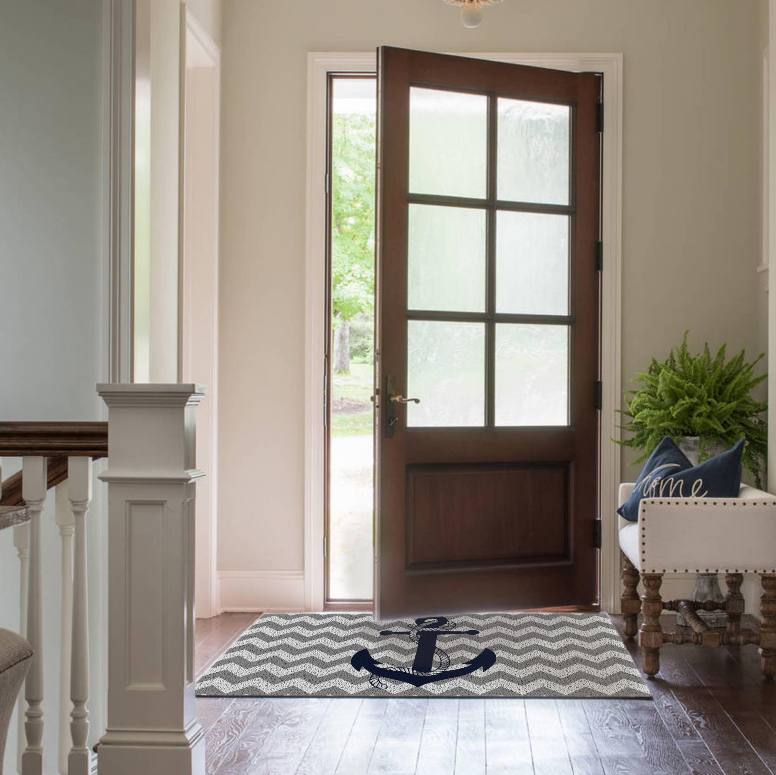 Qvapt durable PVC doormat; waterproof and easy to clean for outdoor spaces