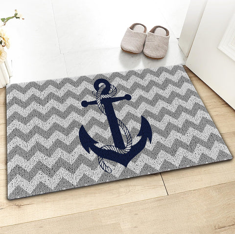Qvapt navy mat; fits under doors, great for front porch and entryways