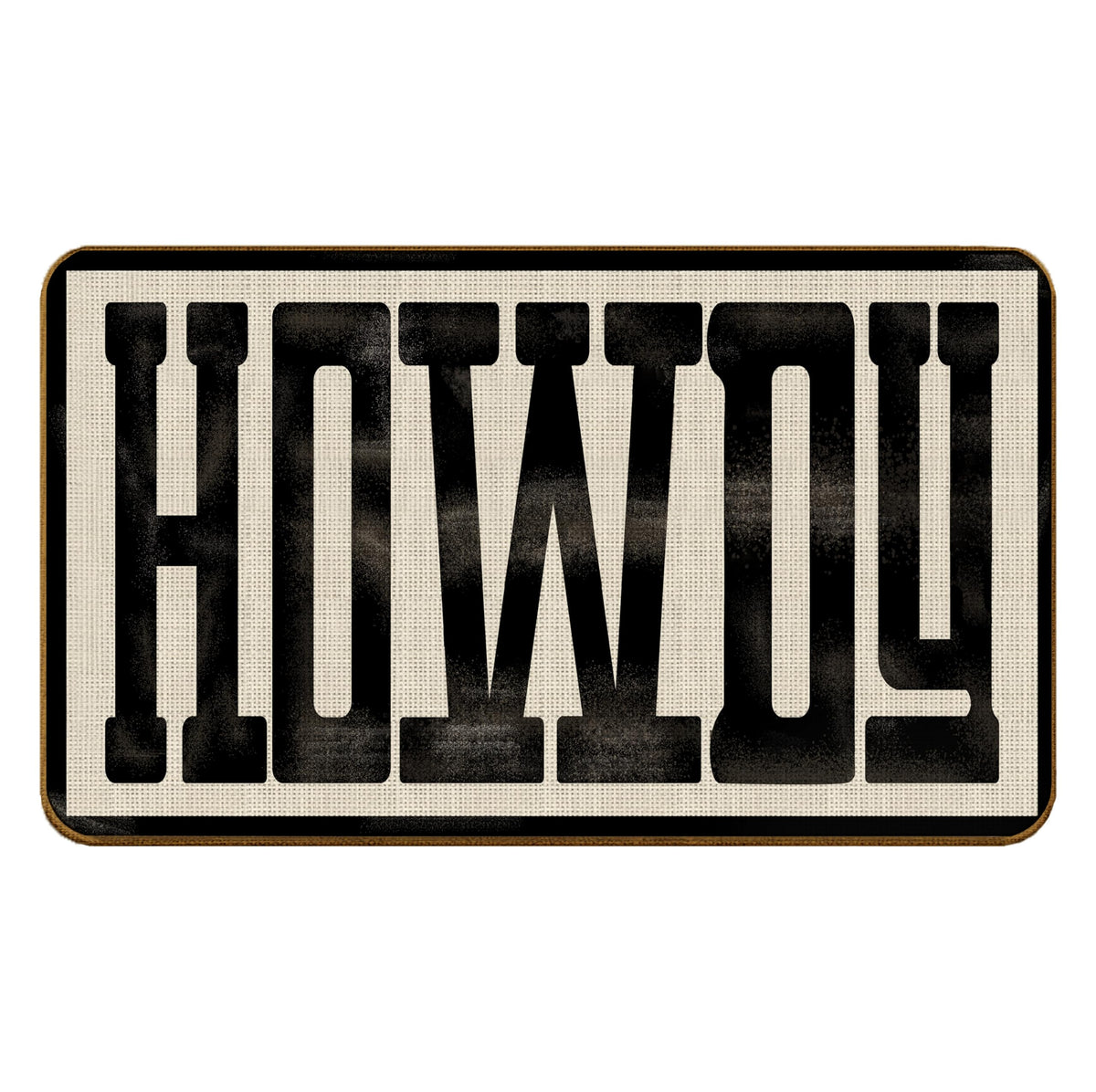 Qvapt Howdy Doormat front view captures dirt and adds rustic charm to entryways.