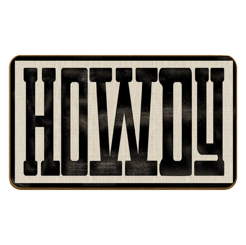 Qvapt Howdy Doormat front view captures dirt and adds rustic charm to entryways.