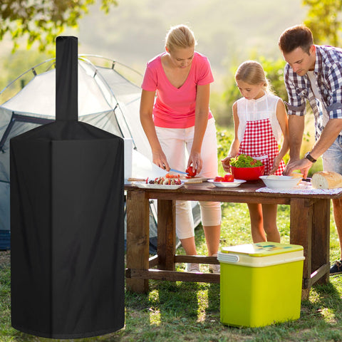 QVEEQ pizza oven cover foldable-storage-bag for compact storage.