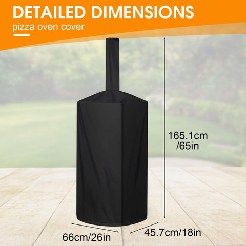 QVEEQ pizza oven cover waterproof-coating guards against rain and snow.