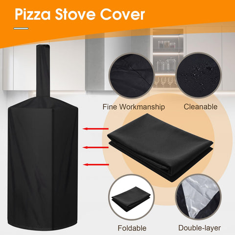 QVEEQ pizza oven cover windproof-elastic edge stays secure outdoors.