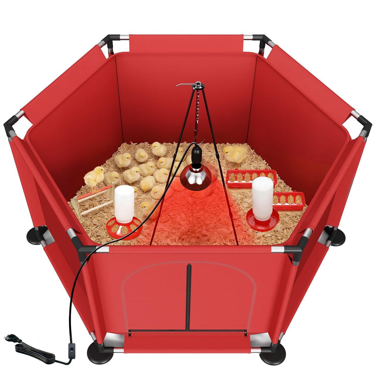 QVVCOOP brooder box all-in-one setup for easy chick housing and care.