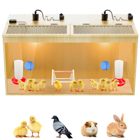 QVVCOOP brooder box 32-inch large wooden frame ready for newborn chicks