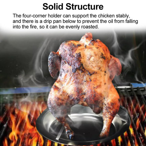 Drip pan catches juices to prevent flare-ups and keeps the oven clean.