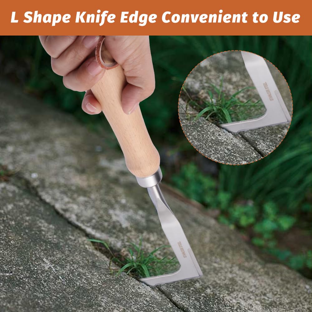Sturdy stainless steel blade and wooden handle endure tough jobs.