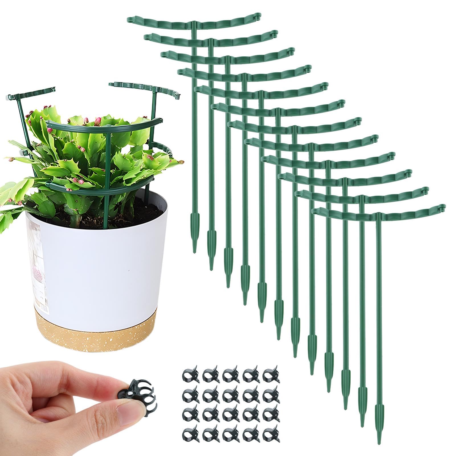 QWLWBU plant support stake in green keeps small pots upright and tidy
