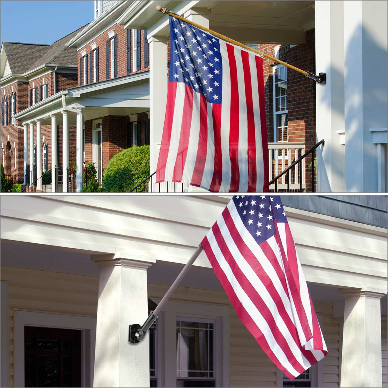 QWORK 13-position adjustable bracket optimizes flag angle.