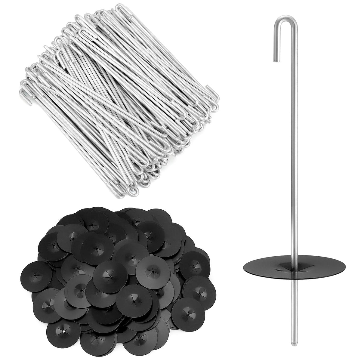 QWORK 200-pack stainless steel guard clips protect solar panels from birds