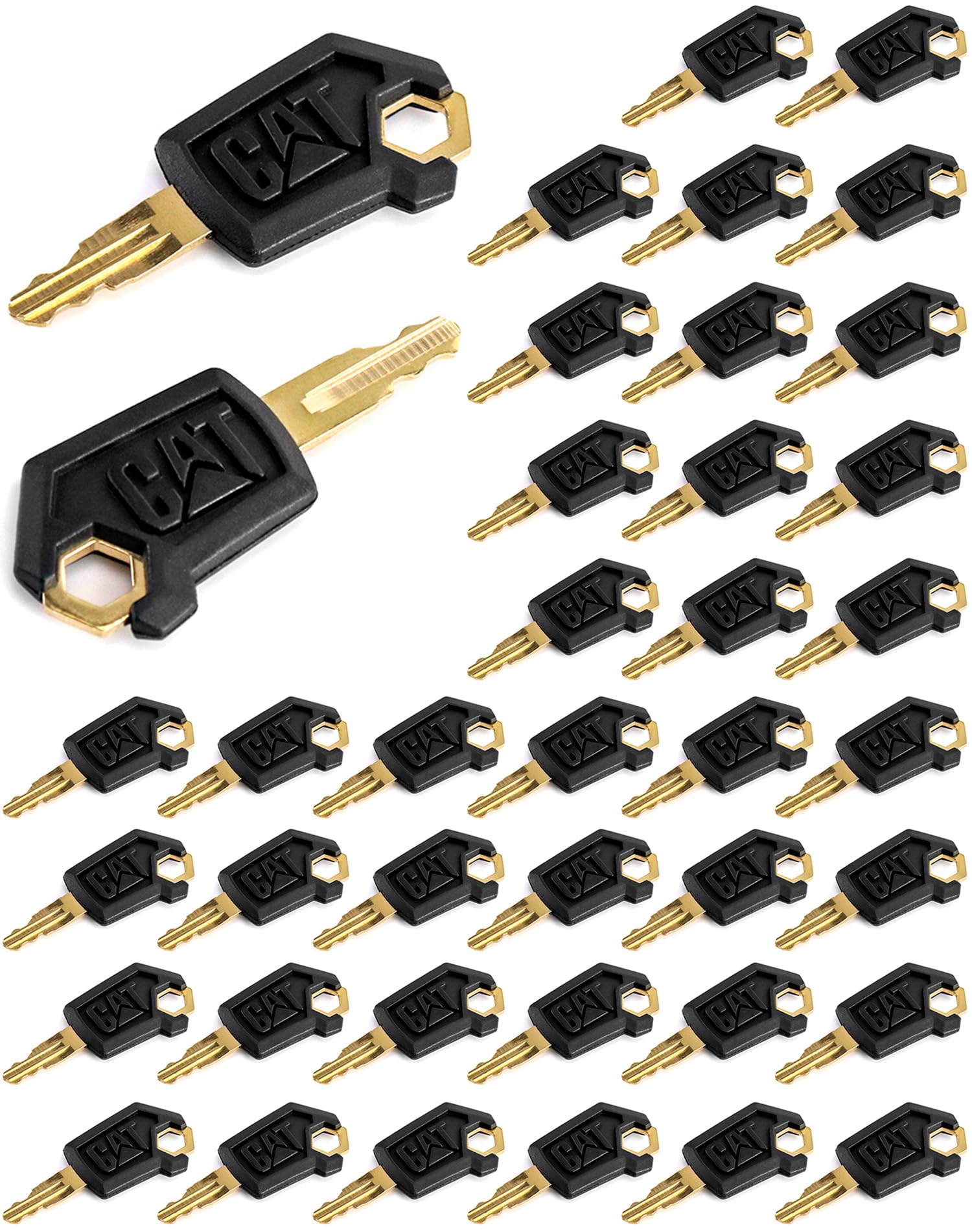 QWORK 5P8500 keys front view with durable metal finish for CAT equipment