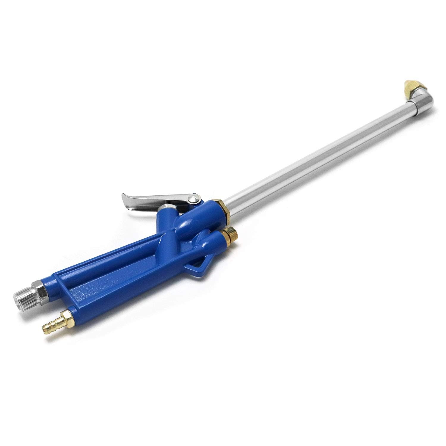 QWORK air blow gun in use cleaning engines and wheels from grease.