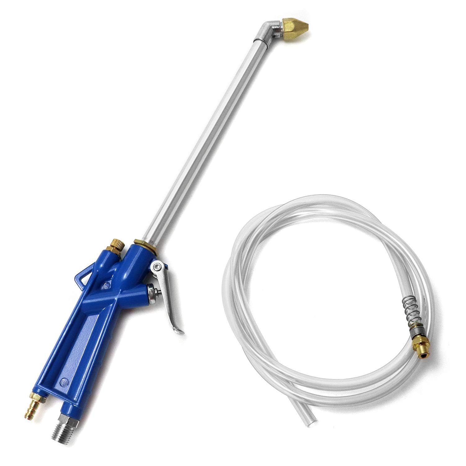 QWORK air blow gun with long nozzle for deep-cleaning engine bays.