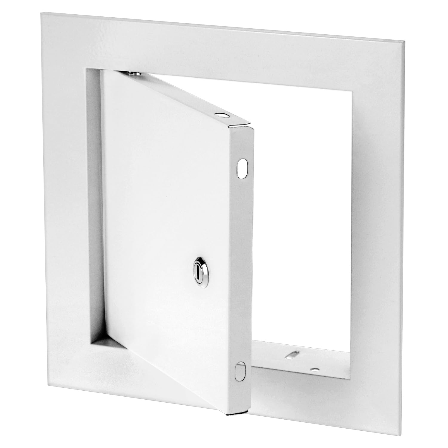 QWORK aluminum access panel in wall and ceiling installation for quick electrical access.