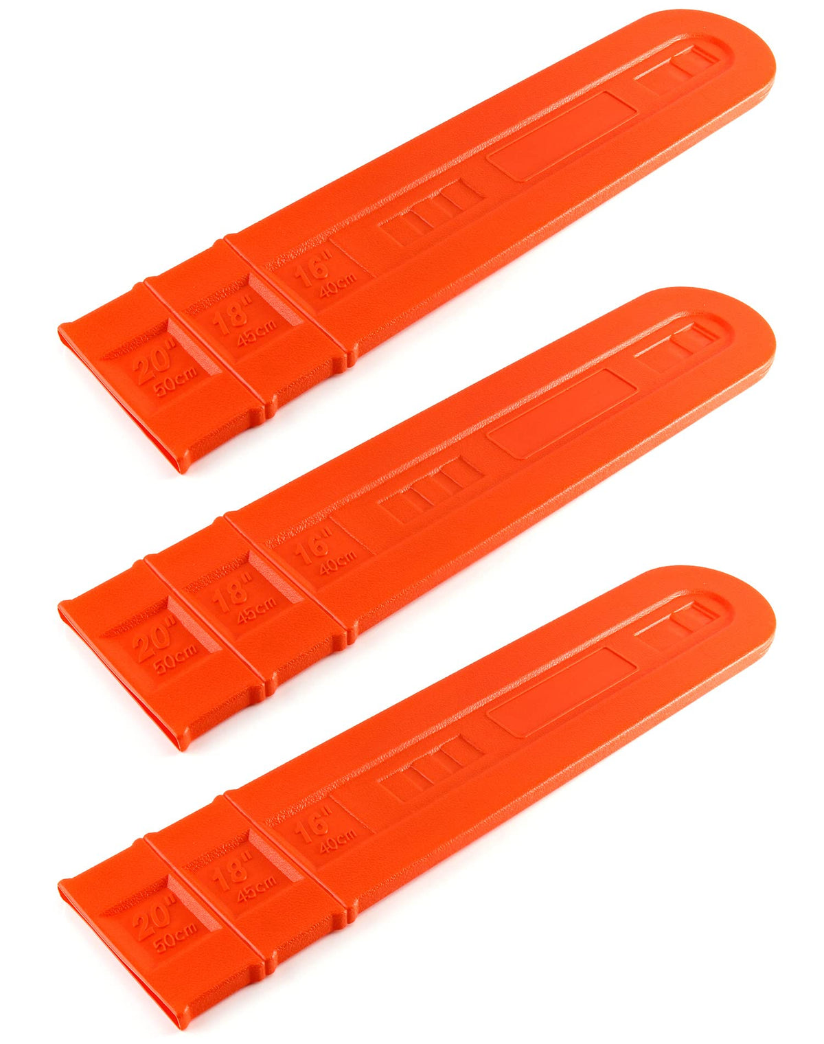 QWORK Chainsaw Chain Cover on 20-inch bar protects the chain during storage.