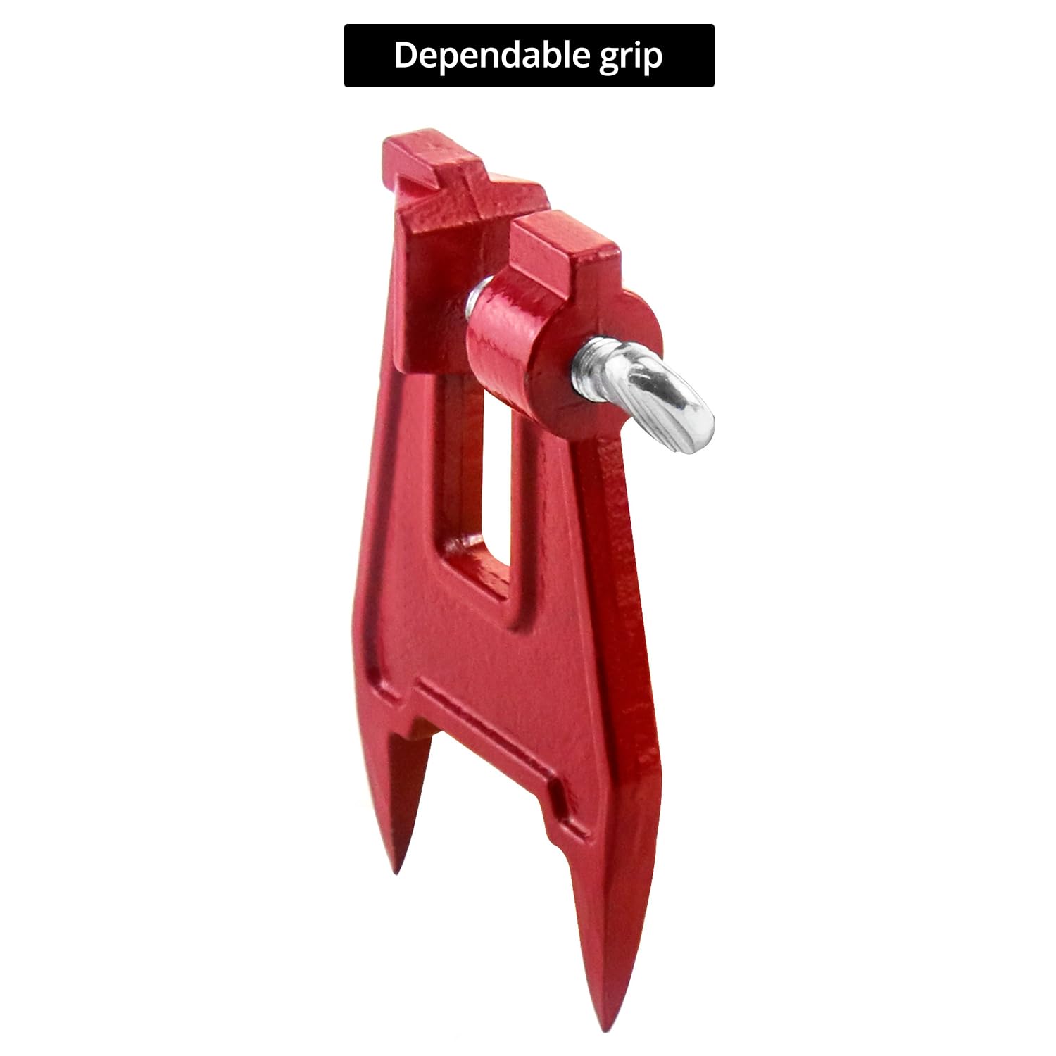 QWORK Chainsaw Stump Vise bar-secure clamp simplifies tightening with thumb screw