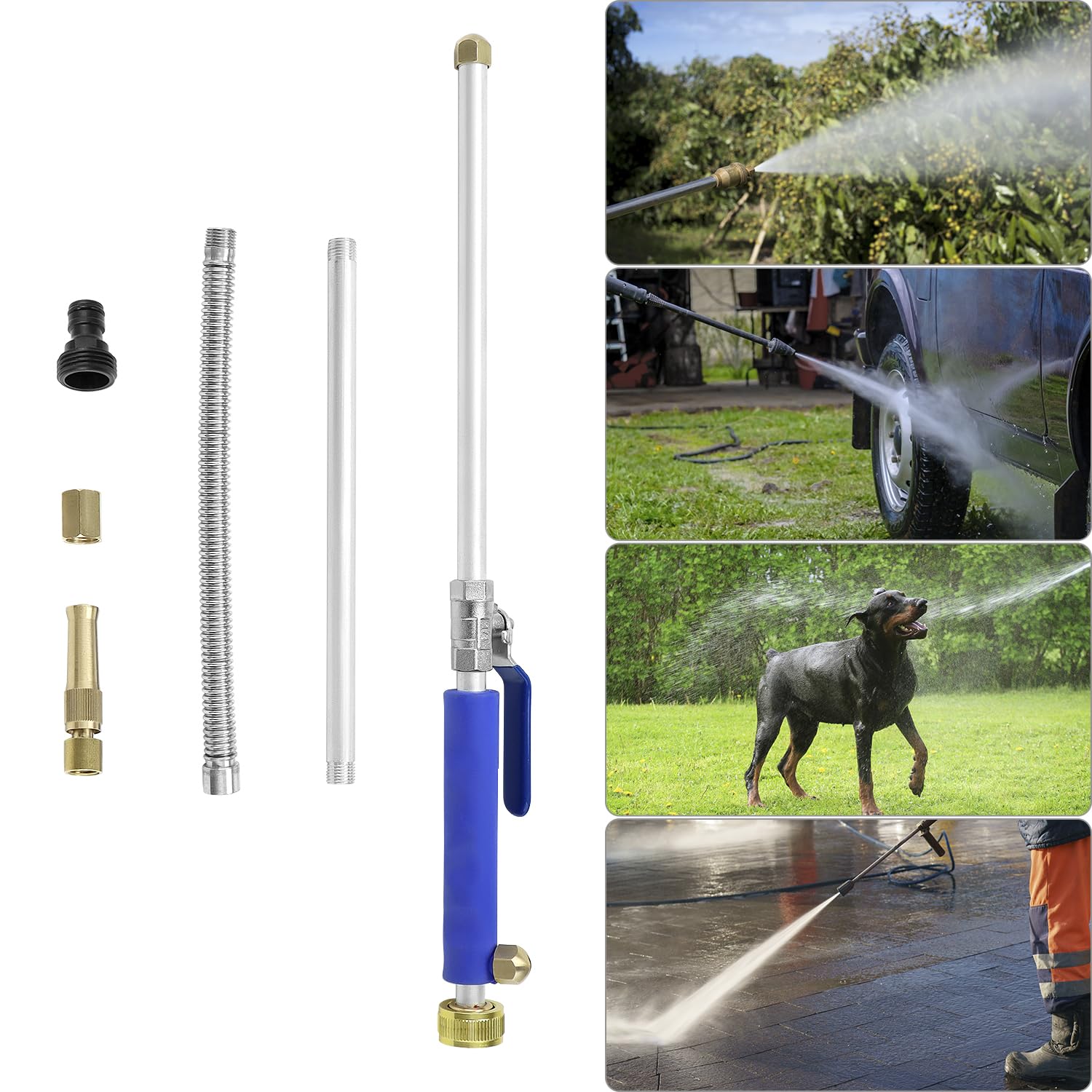 QWORK cleaning tool enables car washing and outdoor garden cleanup.