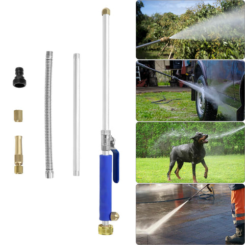QWORK cleaning tool enables car washing and outdoor garden cleanup.