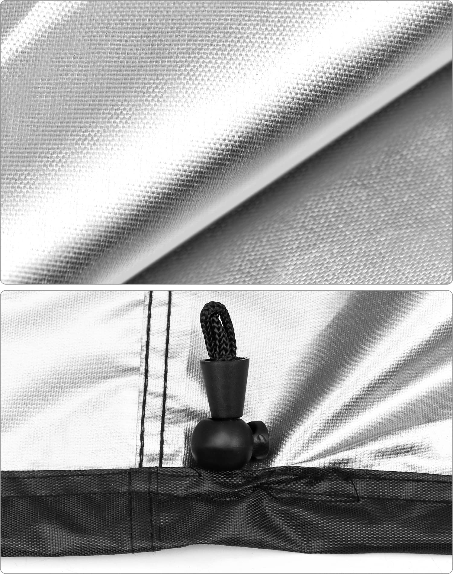 QWORK protective cover fabric detail close-up of 210D Oxford fabric with breathability.