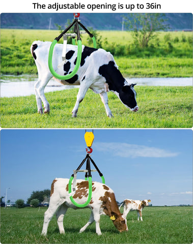 QWORK cow hip lift anti-slip hooks and rubber sleeve boost safety