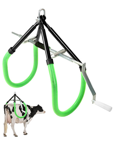 QWORK cow hip lift front view shows a sturdy steel frame for safe lifting