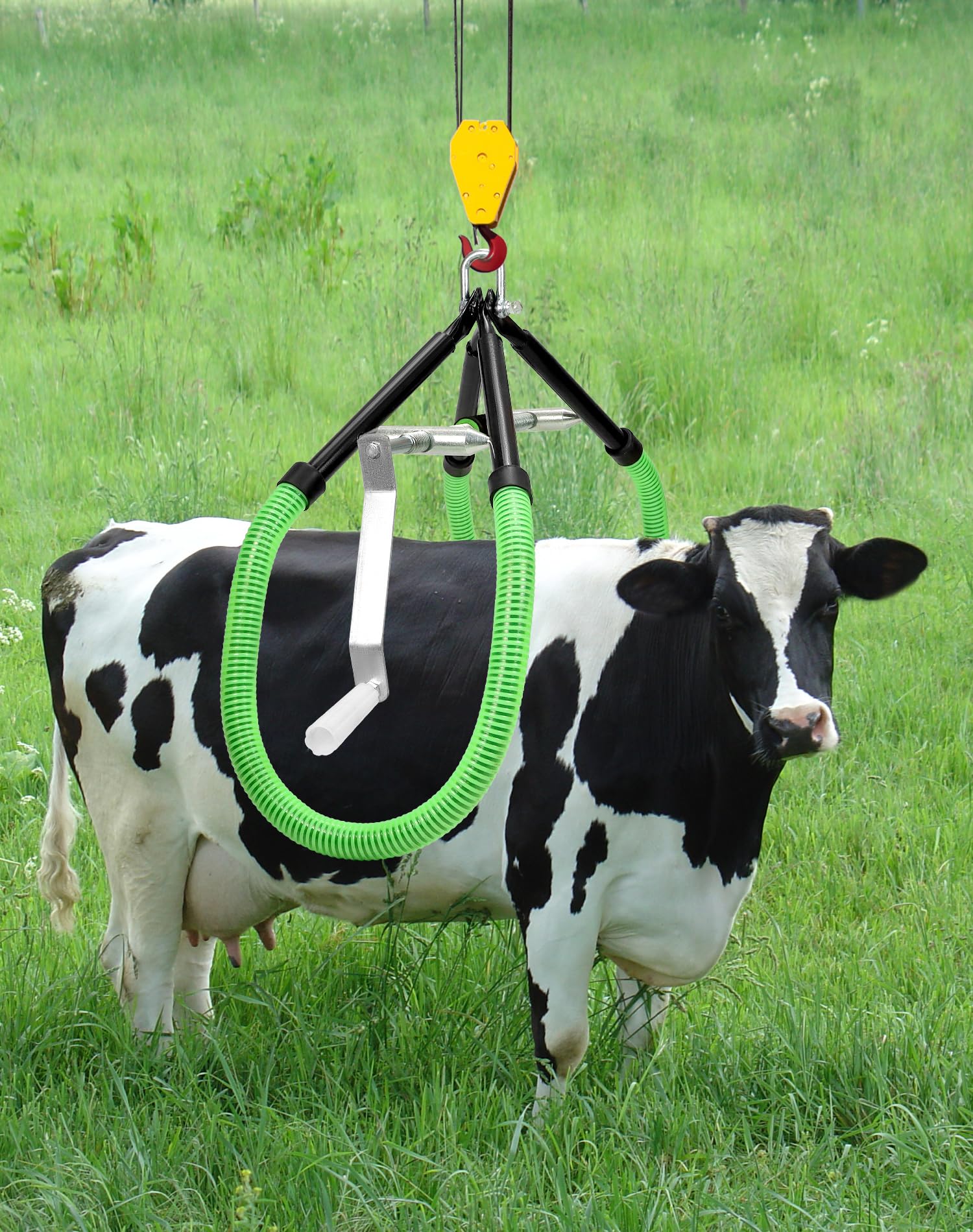 QWORK cow hip lift crossbar with sponge mat reduces pressure during use
